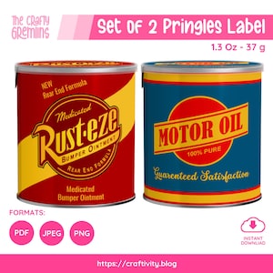 Plantilla de etiqueta para lata de Pringles de Cars / Envoltorio imprimible para caja de snacks Rusteze / Descarga digital editable de 37 g (1.3 oz) para recuerdos de fiesta