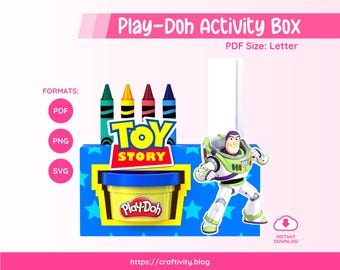 Caja de actividades Play-Doh / SVG, PNG, JPG y PDF / Descarga instantánea / Imprimible / Buzz