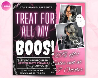 Spooky szn Booking Flyer, October Flyer, Halloween Book Now Appointment Flyer, Spooky Szn Flyer, MUA Nail Lash Braid Hair Flyer, Canva