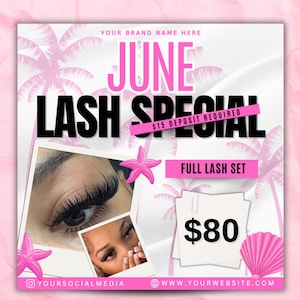 Juni Lash Spezialflyer, Sommer Lash Spezialflyer, Sommersaison Lash Flyer, Lash Spezialflyer, Lash Flyer, Lash SpecialDeal Flyer, Canva