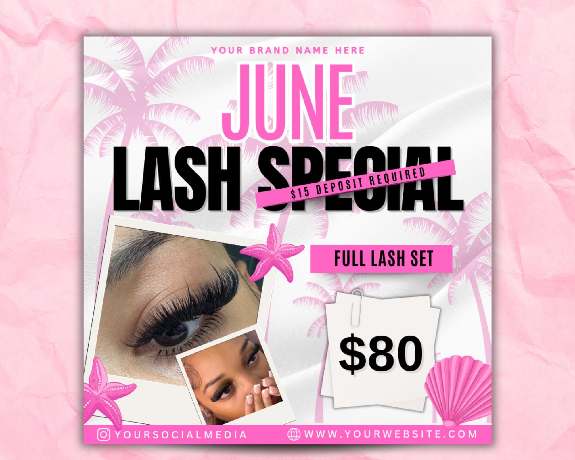 June Lash Special Flyer, Summer Lash Special Flyer, Summer season Flyer, Lash Special Flyer, Lash Flyer, Lash Special Deal Flyer, Canva