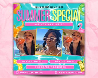 Summer Special Flyer, Summer Special Deals Flyer, Summer season Flyer, Summer Bookings Flyer, Book now Flyer, Appointment Flyer, canva