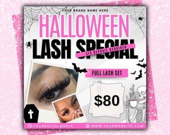 Halloween Lash Special Flyer, Halloween Lash Special Flyer, Spooky season Flyer, October Lash Special Flyer, Spooky Lash Special Deal, Canva