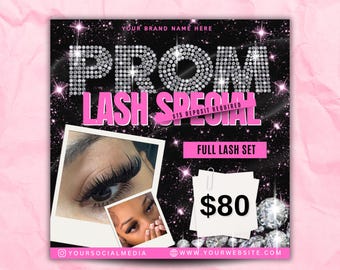 Prom Lash Special Flyer, Prom Lash Special Deal Flyer, Homecoming Flyer, Prom Special Deal Flyer, Lash flyer, Prom flyer, Braids Nails Hair