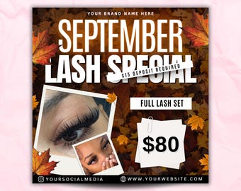 Fall Lash Special Flyer, Editable Canva Template