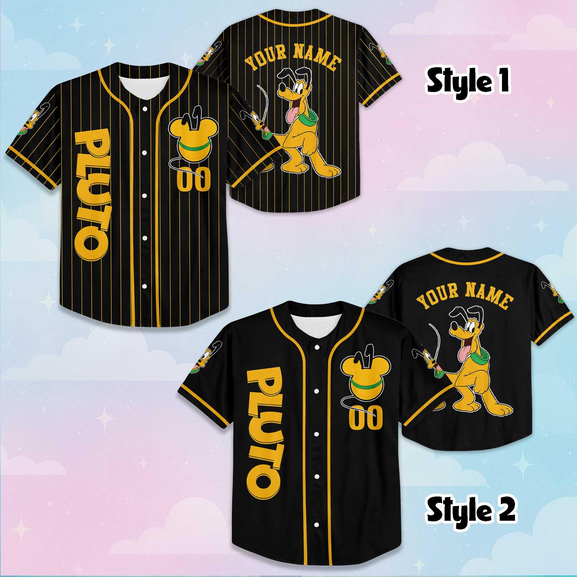 Discover Personalized Pluto Baseball Jersey, Custom Disney Mickey and Friends Jersey, Disneyland Baseball Team Matching Outfit, Birthday Gift
