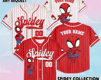 Camiseta de béisbol personalizada de Spidey, camiseta del equipo de superhéroes