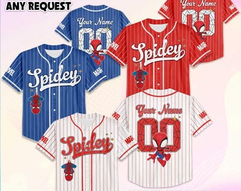 Personalized Spidey Baseball Jersey, Custom Spidey and His Amazing Friends Jersey, Superhero Team Shirt