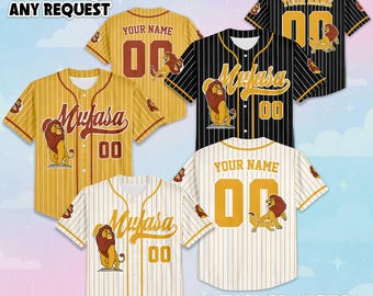Individuell gestaltetes Mufasa-Baseballtrikot, personalisiertes „Der König der Löwen“-Trikot, Partnerlook für die ganze Familie, Geschenkidee aus dem Magic Kingdom