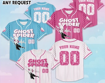 Personalized Ghost-Spider Baseball Jersey, Disney Spidey and His Amazing Friends Baseball Shirt, Matching Disney Trip Outfit, Birthday Gift