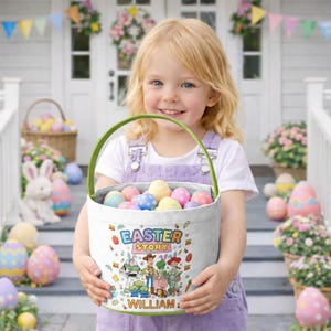 Toy Story Easter Easter Basket, Buzz Lightyear Woody Bunny Easter Egg Basket, Disneyland Toy Story Family Easter Bag Decor image 4