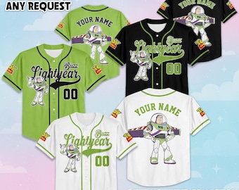 Personalisiertes Buzz Lightjahre Baseball Jersey, personalisiertes Disney Toy Story Jersey Shirt