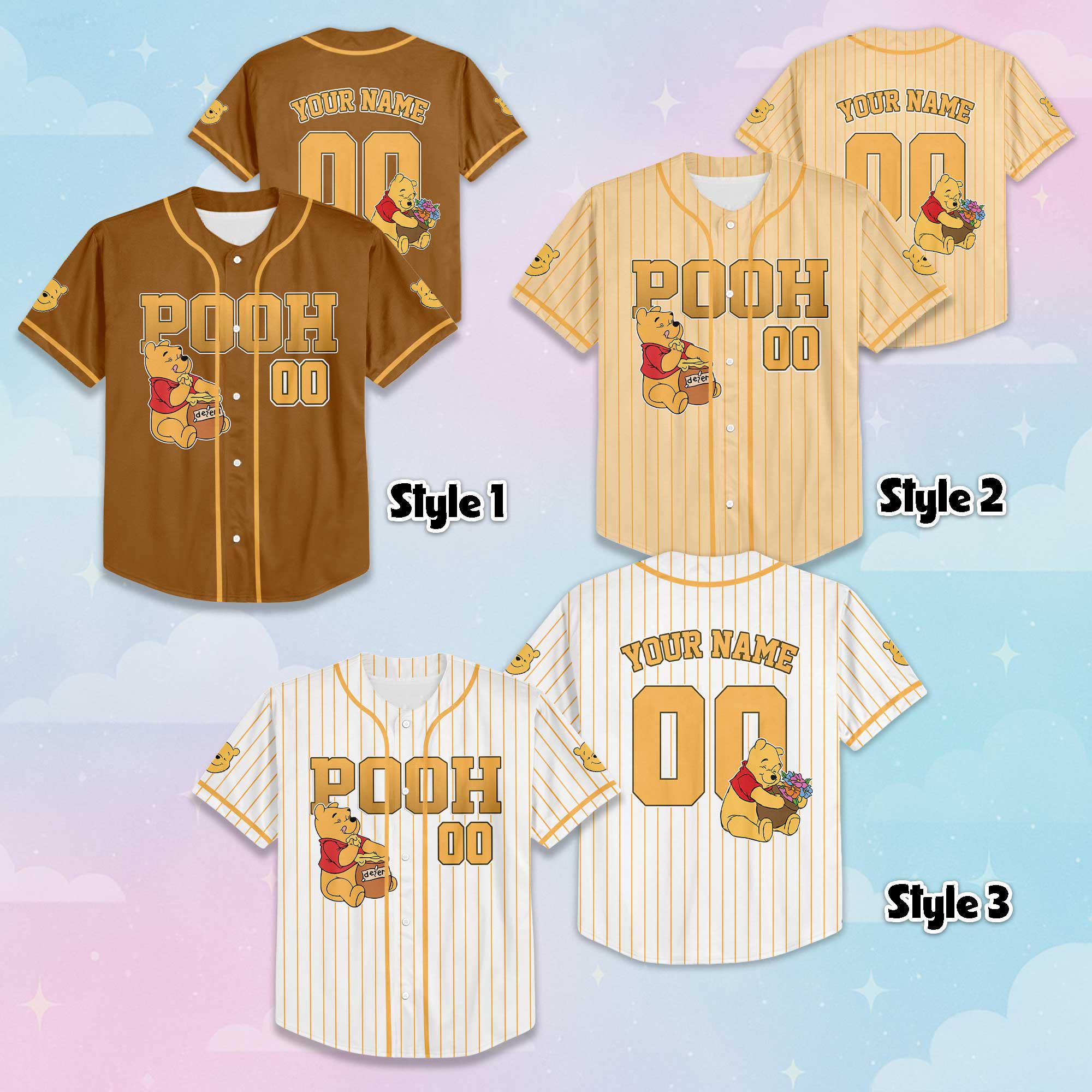 Discover Personalized Winnie the Pooh Baseball Jersey, Disney Winnie the Pooh Shirt, Tigger Disney Outfit, Matching Family Jersey, Birthday Gift