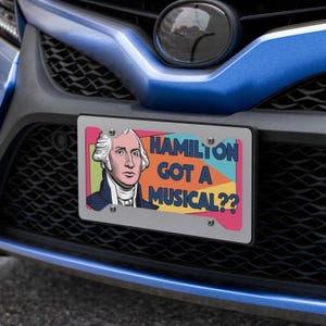 Alexander Hamilton Musical License Plate: Funny Pop Art History Buff Gift