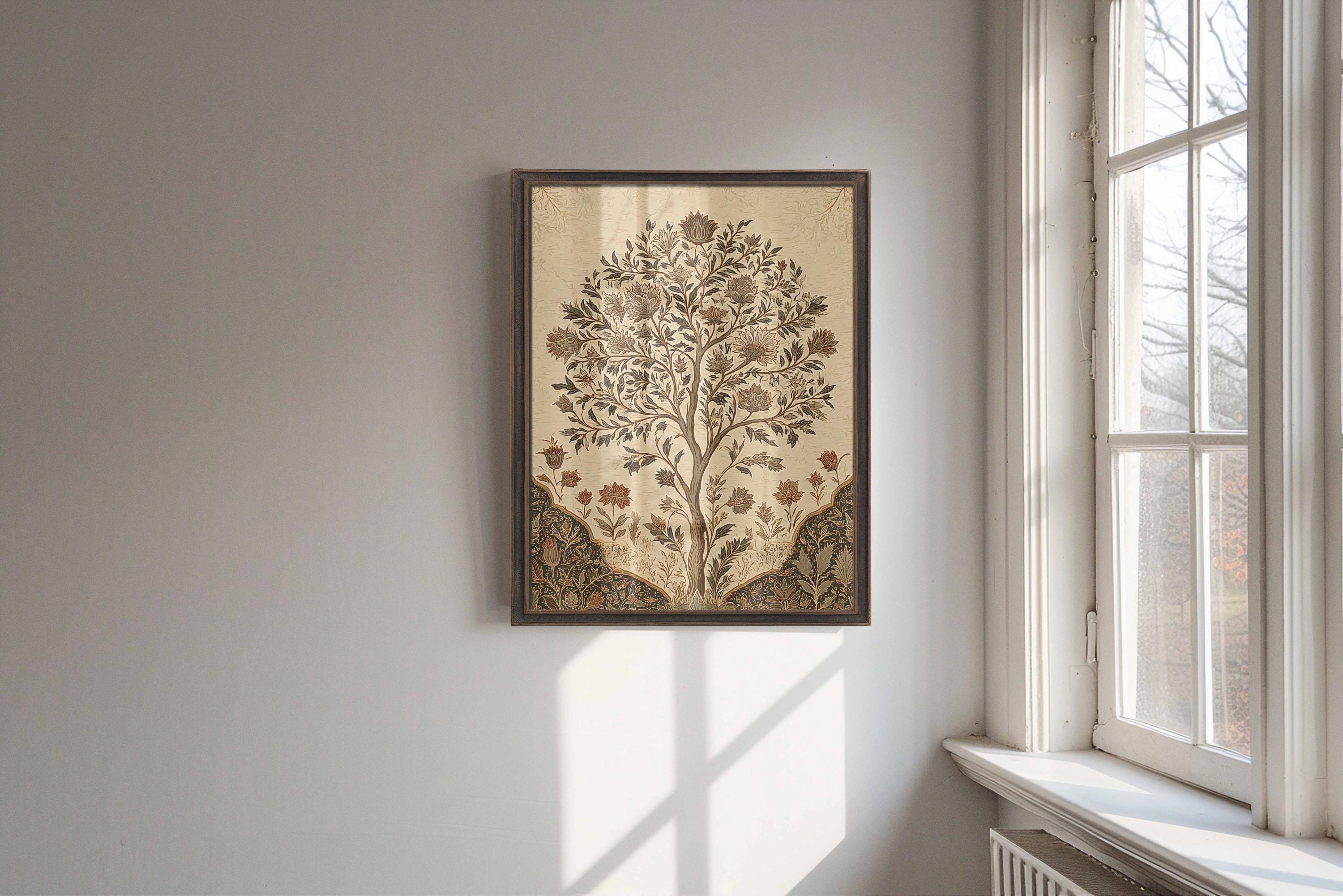 Vintage Tree of Life Botanical Print | Ornamental Folk Wall Art ...