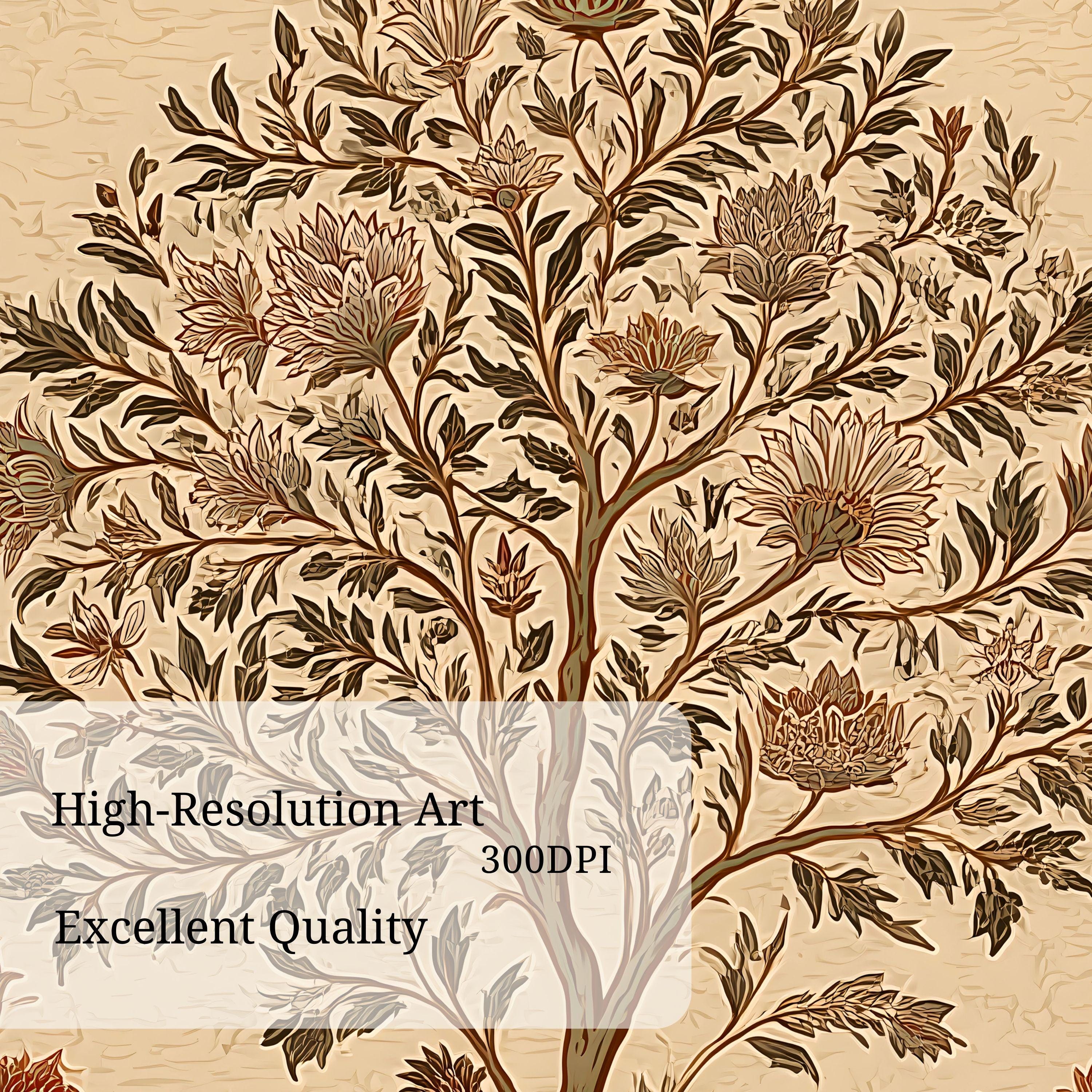 Vintage Tree of Life Botanical Print | Ornamental Folk Wall Art ...