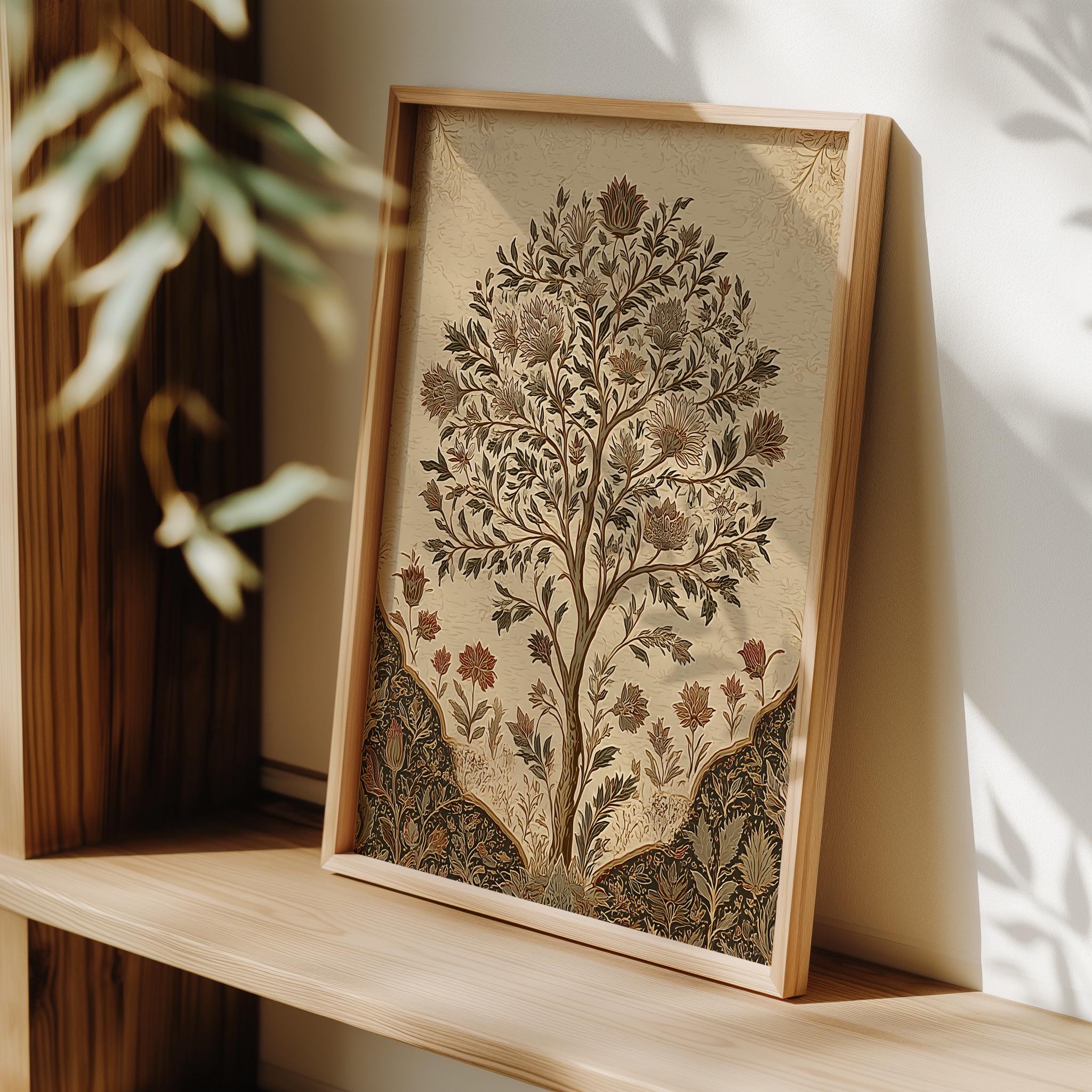 Vintage Tree of Life Botanical Print | Ornamental Folk Wall Art ...