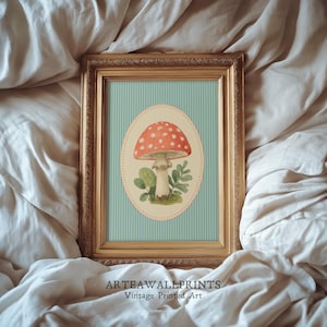 Amanita Mushroom Print: Vintage Botanical Illustration, Woodland Nursery Decor (Digital Download)