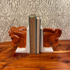 Vintage Ceramic Horse Head Bookends