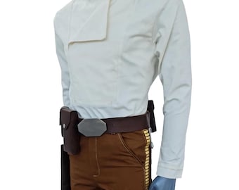 Luke Skywalker Han Solo Star Wars Costume | Rebel Alliance Cosplay Suit with Shirt Pants & Leather Holster | Jedi Outfit for Fan | Halloween