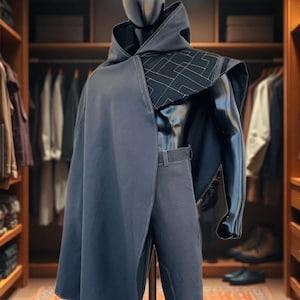 Traje de cosplay de superviviente Jedi de Cal Kestis / Poncho, capa y pantalones inspirados en Star Wars hechos a mano con capa con capucha