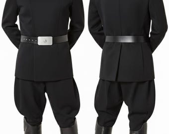 Schwarzes Imperiales Offizierskostüm | Orson Krennic inspiriert Star Wars Cosplay | Galaktische Empire-Uniform für Herren | Maßgeschneiderter Star Wars Anzug