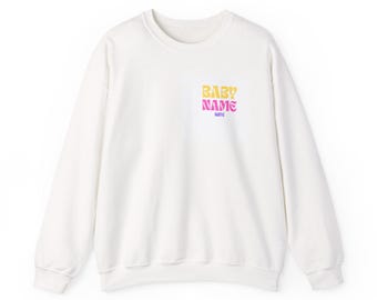 Ultrasound Scan Art Crewneck Sweatshirt | Baby Name Date