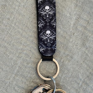 Spooky Wristlet Keychain | Creepy Cute Key Fob | Halloween Accessory | Witchy Gift | Goth Keychain | Fun Wrist Strap for Keys or Bags