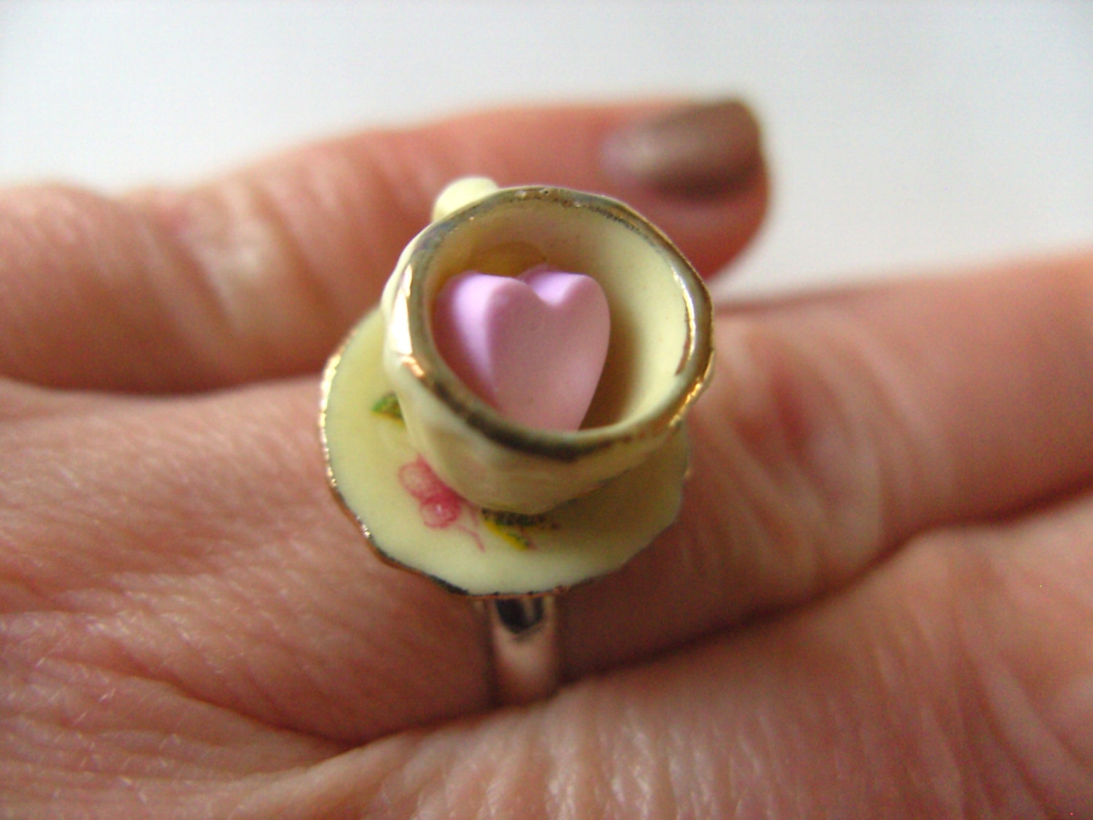 Tea cup ring Alice in Wonderland Tea party choose style Etsy