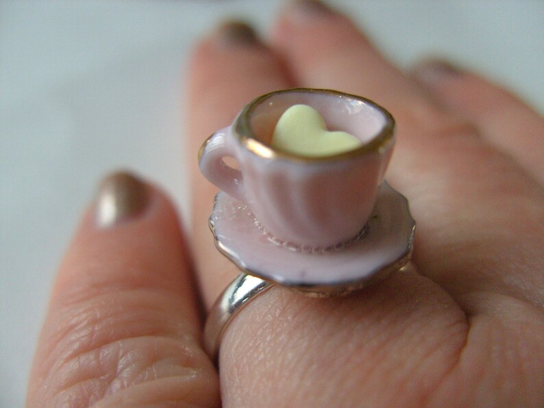 Tea cup ring Alice in Wonderland Tea party choose style Etsy