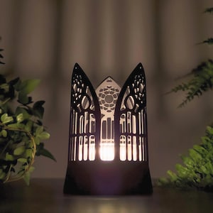 Gothic Window Tealight Lantern: 3D Printed Shadow Holder