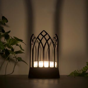 Shadow tealight holder: Elven gothic style, size Medium