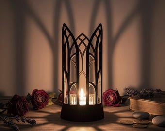 Gothic Cathedral Lantern: Elven Style Shadow Lamp, 3D Printable STL File
