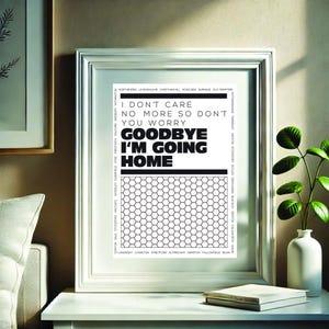 I'm Going Home Manchester quote print | Indie songtekst muurkunst | Digitale download | Brits muziekcadeau | Brits cadeau voor muziekliefhebbers | Digitaal
