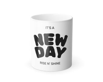 Color Changing Coffee Mug: Inspirational Heat Reveal Ceramic Mug