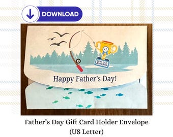 Fishing Father's Day Gift Card Holder Envelope (Digital Download)