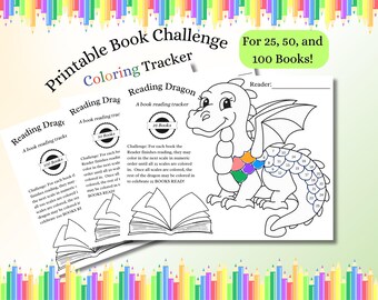 Dragon Book Challenge Tracker: Kids Reading Log (Digital Download)