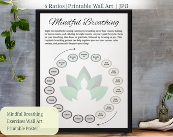 4-7-8 Breathing Exercise Poster: Calming Corner Art (Digital Download)