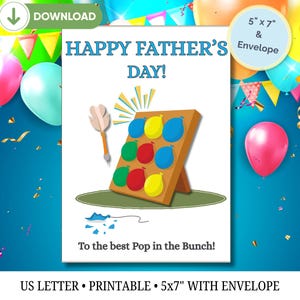 Carte de fête des pères avec enveloppe à imprimer | Cadeau pour papa | Carte imprimable | Carte pour papa, papa, papy, beau-père, beau-père
