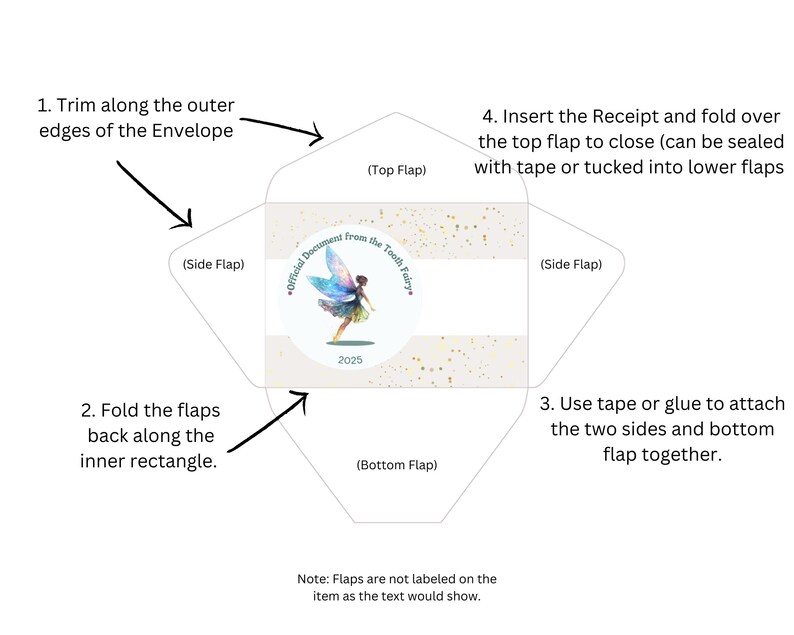Printable Tooth Fairy Letter and Receipt | Tooth Fairy Note | Foldable ...