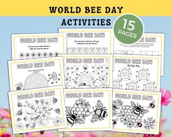World Bee Day Activities: Coloring Pages & Games (Digital Download)
