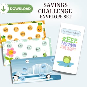 Savings Challenge Printable Envelope Set | Savings Challenge Set | Save 1000 Challenge Bundle.