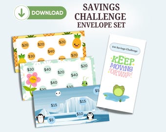 Savings Challenge Printable Envelope Set: Kawaii Theme (Digital Download)