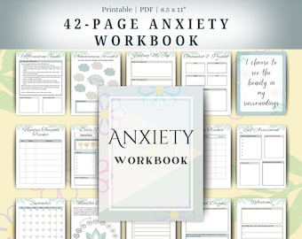 Printable Anxiety Workbook: Mindfulness Journal, Self-Care Worksheets (PDF Download)