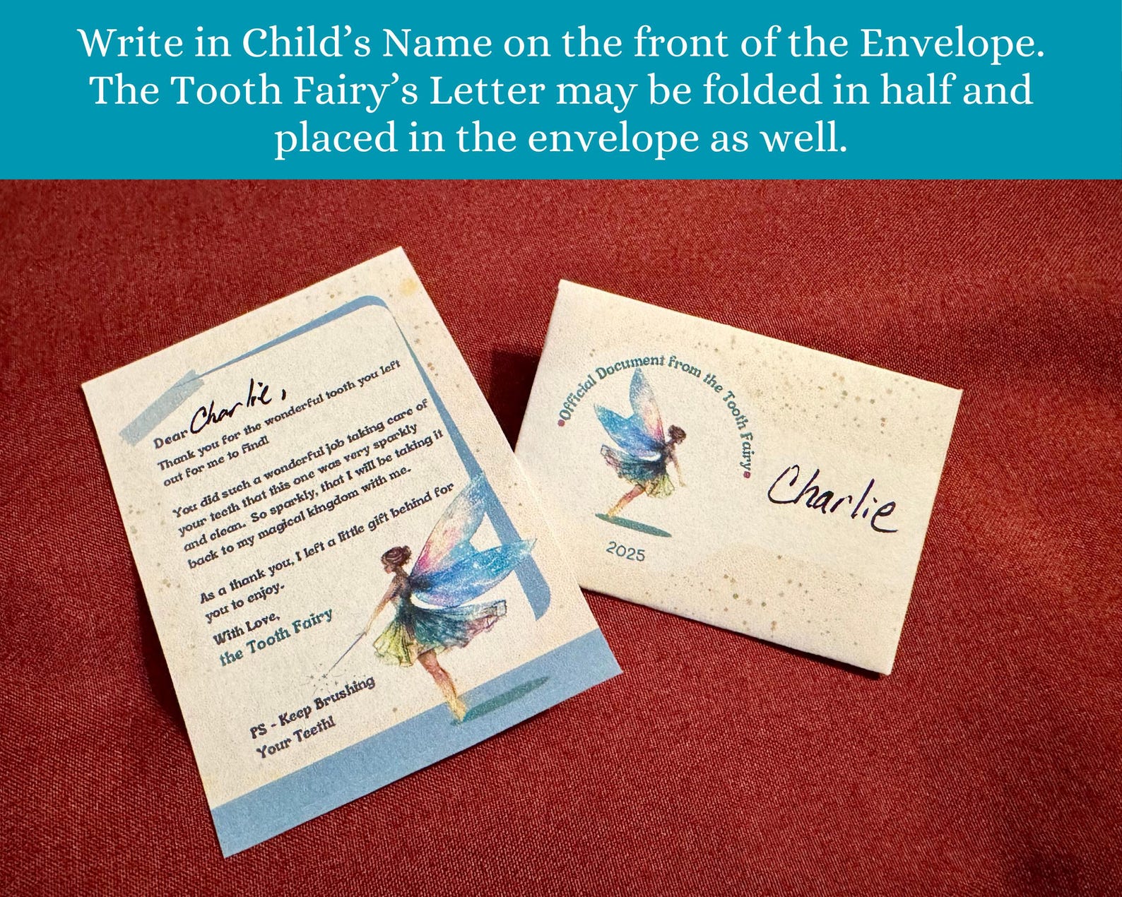 Printable Tooth Fairy Letter and Receipt | Tooth Fairy Note | Foldable ...