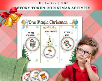 Christmas Story Token Game: Printable Writing Activity for Kids (Digital Download)
