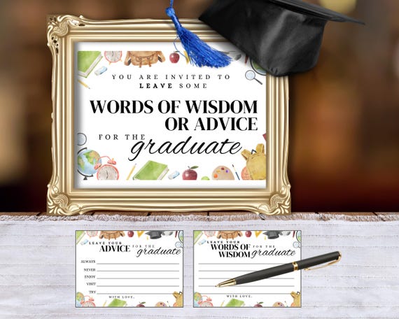 Graduation Advice Cards: Words of Wisdom Printable (Digital Download) Graduation Advice Cards: Words of Wisdom Printable (Digital Download)