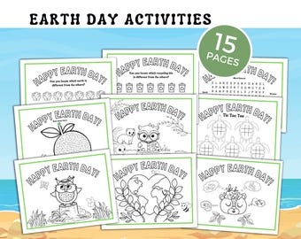 Earth Day Activities: Coloring Pages, Maze, Word Search (Digital Download)