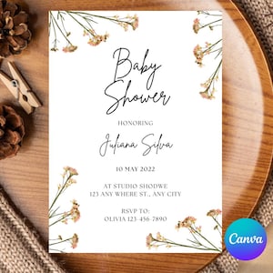 baby shower invite baby shower invitations elegant baby shower invites editable baby shower invitations floral baby shower invite