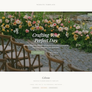 Wedding Planner Website Template — Sage Green HTML CSS for Event Designers, Coordinators and Bridal Services